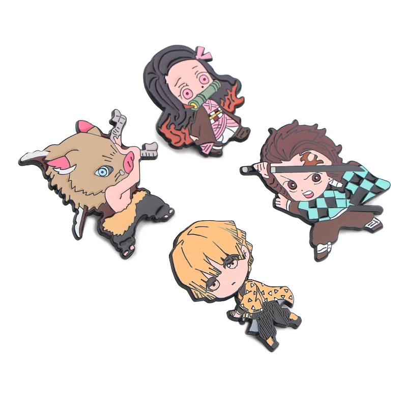 Emblemas de Lapela Pino de Metal Pins e Broches Demon Slayer Lote 20 K1791 Atacado Anime Pinos Esmalte Collar Jóias Presentes Cosplay Pçs - 3 Anime Pinos Emblemas de Lapela Pino de