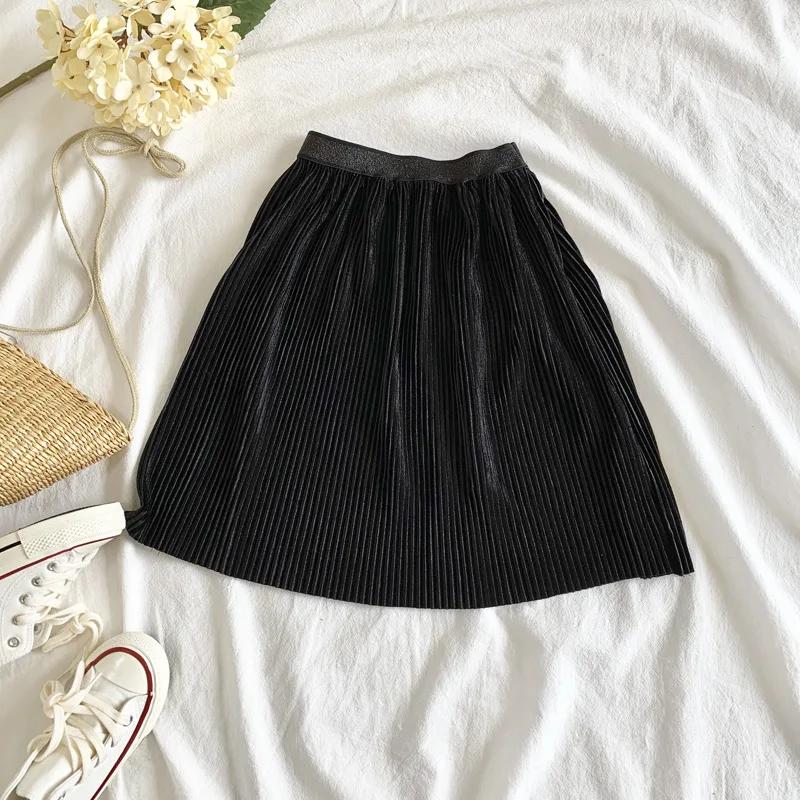 

2019 New Autumn Winter Velvet Tulle Child Skirt Kids Pleated Skirt Toddler All Match Black Skirt Children Baby Girls Long Skirts