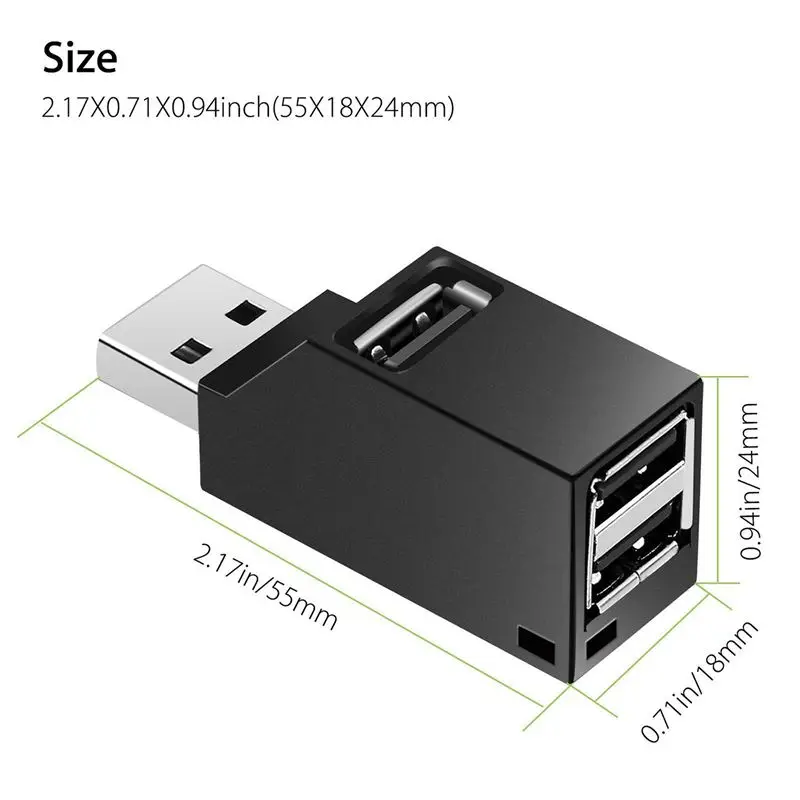 Высокая скорость 3 порта USB 2,0 мульти концентратор разветвитель расширения Настольный ПК ноутбук адаптер