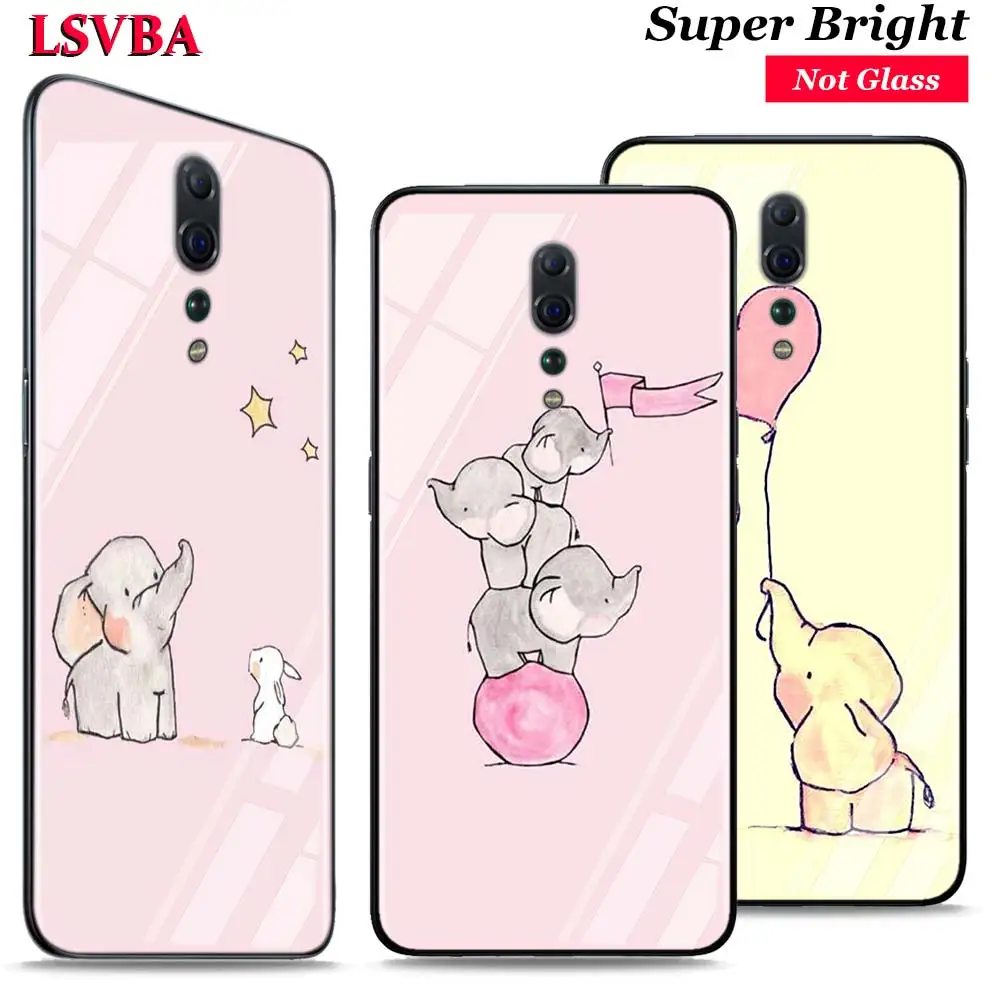 

Cute Elephant for OPPO Reno Z 10X Zoom F11 F9 F7 F5 A7 R9S R17 Realme 2 C2 K3 Pro Super Bright Glossy Phone Case Cover