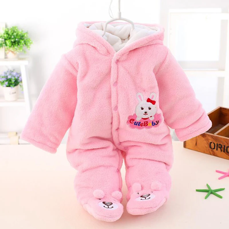 pink Комбинезоны для новорожденных; сезон осень-зима; комбинезон для малышей; хлопковые фланелевые комбинезоны для малышей; детская одежда для мальчиков и девочек 0-12 месяцев - Цвет: pink