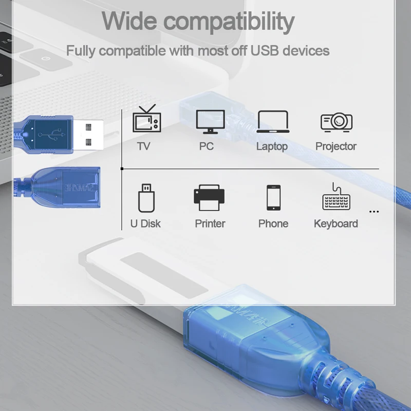 SAMZHE USB 2 0 Удлинительный кабель для передачи данных Папа мама удлинитель 1 м/1 5 м/2 м/3