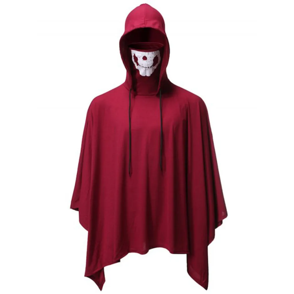 Толстовка Повседневная простая модная мужская мода новый стиль череп маска плащ