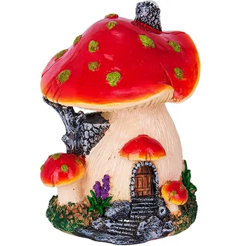 

Ankoow Red Mushroom House Mini Landscape House Fairy Garden Decoration Resin Crafts Ornament Miniature Fairy Garden Accessories