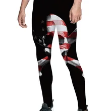 Череп с американским флагом брюки мужские Счастливый День святого Валентина скрытый карман с высокой талией повседневное использование полная длина полиэстер Q