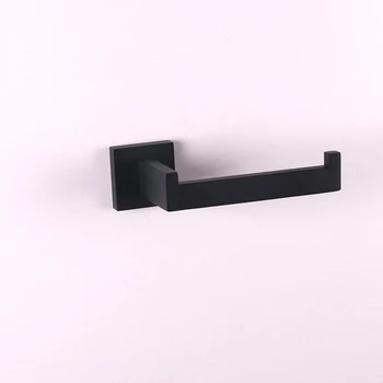 

Paper Roll Holder Fashion Wall Hook Toilet Paper Roll Holder Matte Black 304 Stainless Steel Bathroom