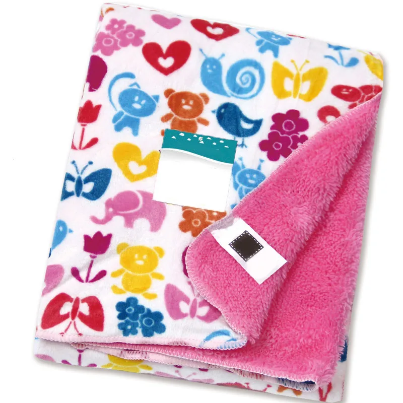 Детское одеяло, уплотненное, Двухслойное, Коралловое, флисовое, для младенцев, пеленка, конверт, коляска, обертка для новорожденных, постельные принадлежности, одеяло s, чехол для коляски - Цвет: PJ3707A1