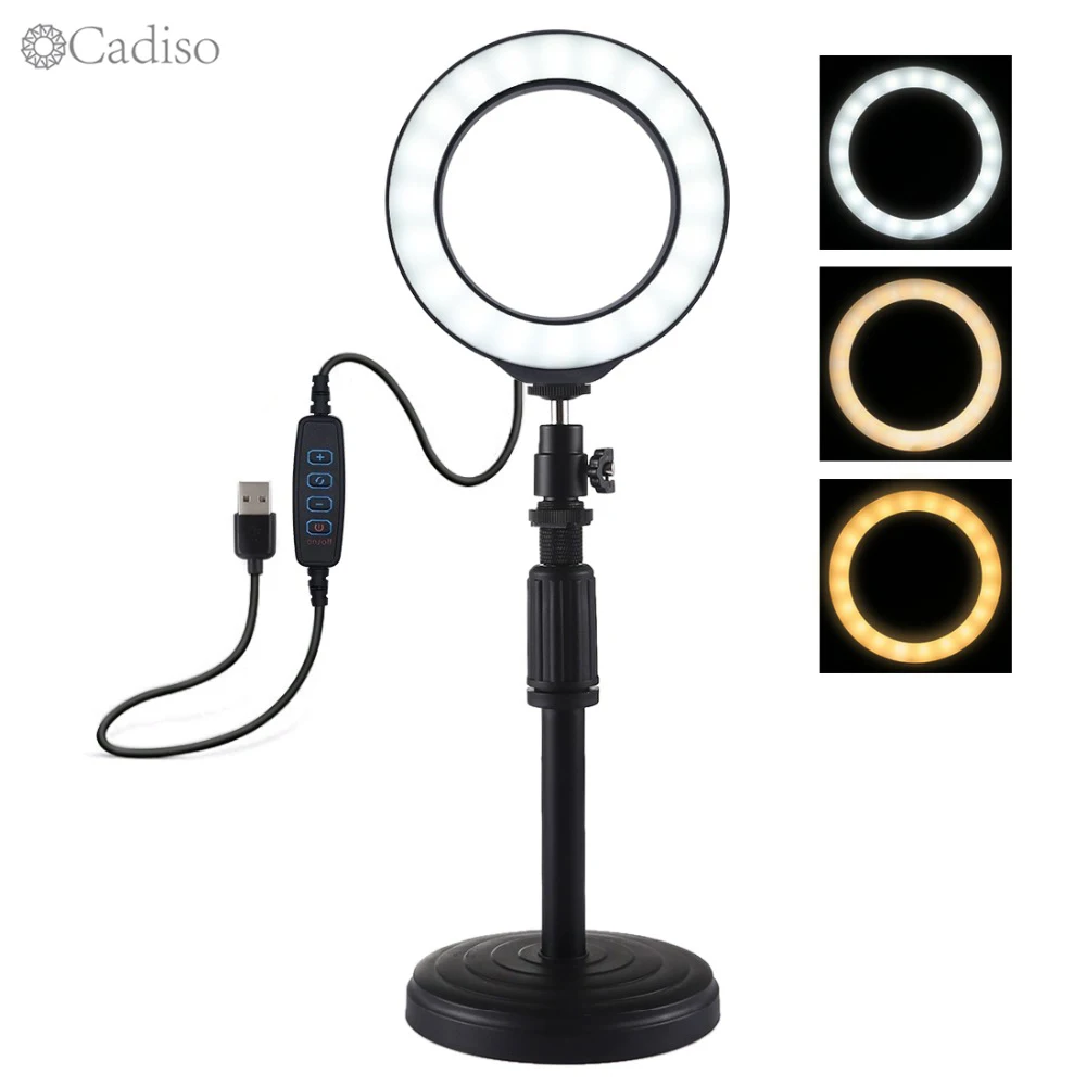 

Cadiso Photography Dimmable LED Selfie Ring Light Photography Studio Photo Fill Ring Light Youtube Makeup Video Live Studio 4.6