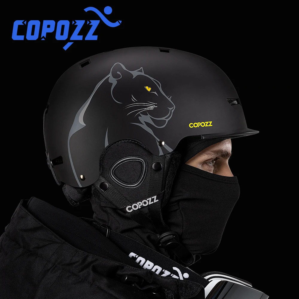 Новый сертифицированный лыжный шлем COPOZZ полузакрытый противоударный для