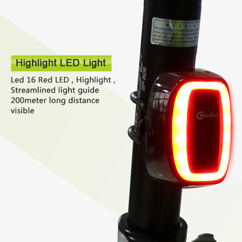 X6 6 Modes Bike Tail Light IPX5 Waterproof 5V 0.5A USB Charge LED Mountain Cycle Lamp Flashlight Smart Brake Accessories | Спорт и