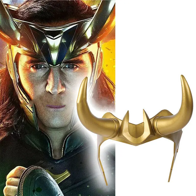Loki Crown Horns Cosplay Headgear Helmet Superhero Adult Men Women Headwear PVC Halloween Christmas Carnival Party Headband Prop |