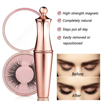 

Magnetic Liquid Eyeliner & Magnetic False Eyelashes & Tweezer Set Waterproof Magnetic Eyeliner and Natural Long False Eyelashes