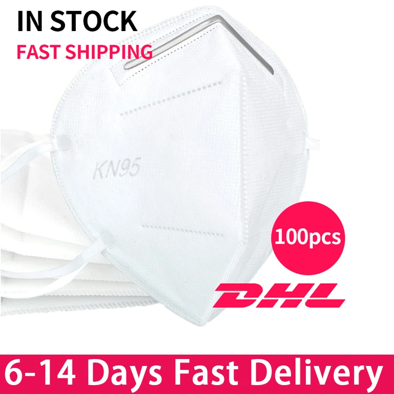 

50PCS Anti Pollution KN95 Mouth Mask Dust Respirator Disposable Face Mouth Masks Mouth Earloops Masks
