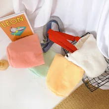 Корейская Детская сумка, Осень-зима, новая сумка через плечо, простая плюшевая сумка-мешок, мини аксессуары для мальчиков и девочек