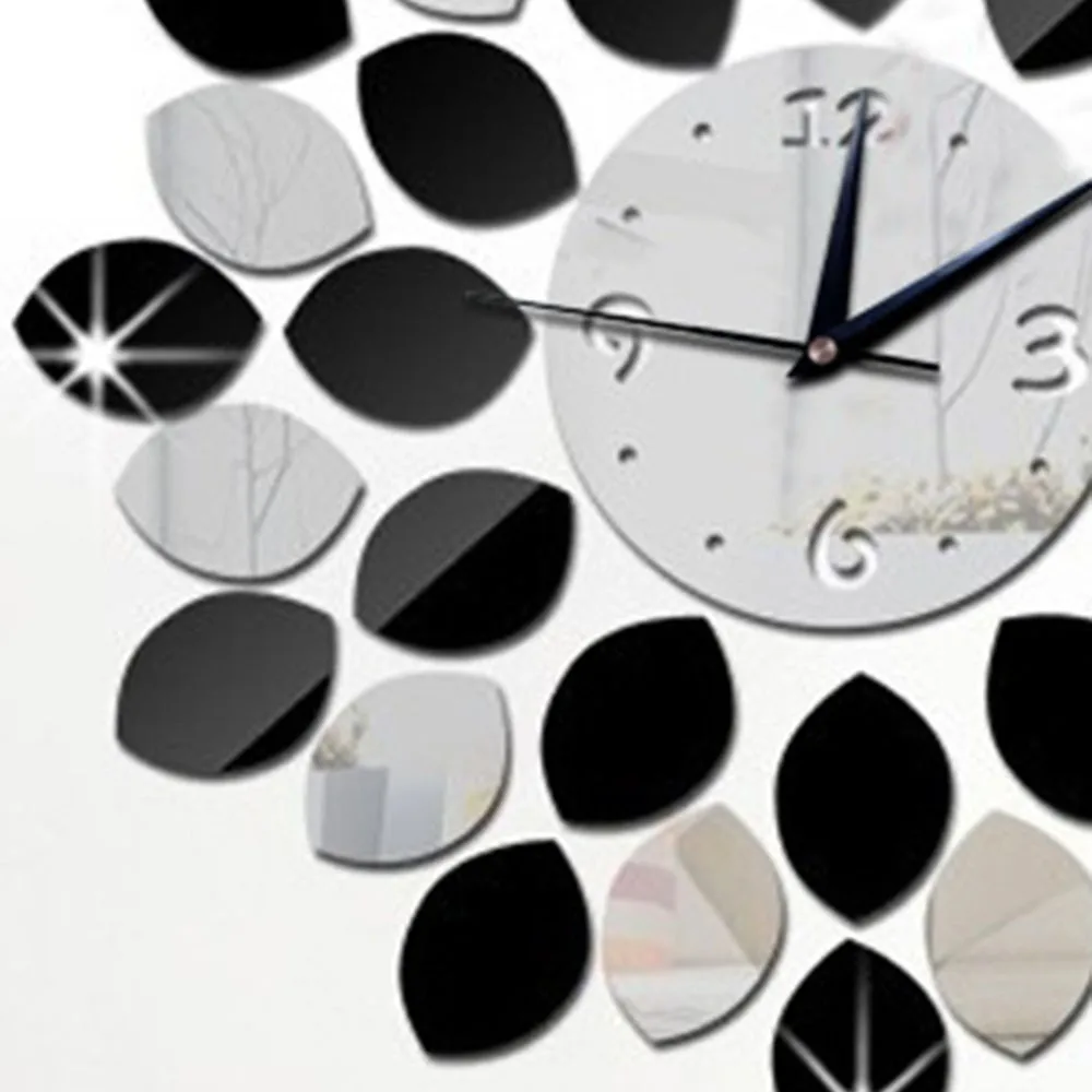 3D DIY Acrylic Mirror Stickers Quartz Modern Mute Wall Clock Wall Hanging Clock Living Room Bedroom Decoration Wall Clock