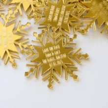 На заказ Зеркало сохранить дату магнит набор, акриловые снежинки сохранить дату, свадебные приглашения, свадебные подарки для гостей