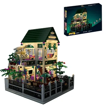 

1500Pcs Romantic Cottage Kits DIY Handmade Dollhouse Building Blocks House Model With Light For Children Educational Toys Gift