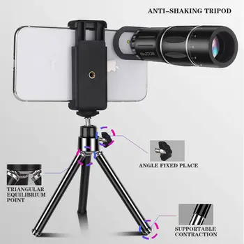

Universal 18X Zoom Telephoto Telescope HD Camera Lens Tripod Kit for Cell Phone Send in Random Color