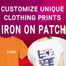 Custom Small Logo Badge Pattern Applique On Clothes Heat-Sensitive Patches Heat Vinyl Ironing Stickers Decor Letter Stickers