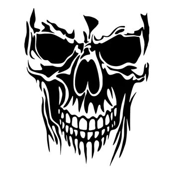 

DAWASARU Large Skull Die Cut Vinyl Notebook JDM Decal Car Stickers Truck Windshield Bumper Sticker Car Accessories 18CM*14CM