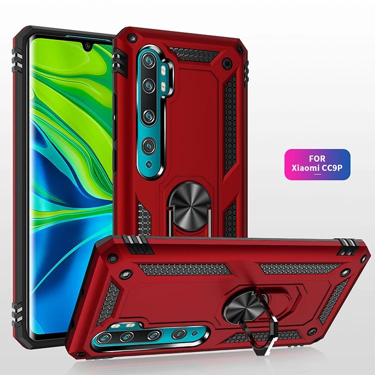 Чехол-накладка для Xiaomi Mi Note 10 Pro A3 твердый с кольцом-подставкой | Мобильные