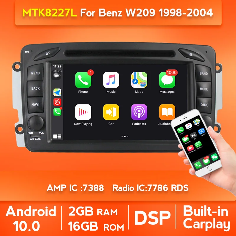 Android DSP автомобильный DVD-плеер для Mercedes Benz CLK W209 W203 W463 W208 GPS Multimeida Радио стерео