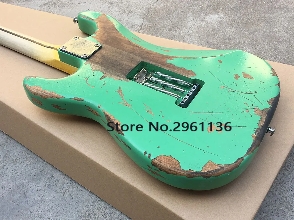 Высокое качество Relic-электрогитара, EVH стиль, ольховое тело с кленовым горлом, на заказ электрогитара