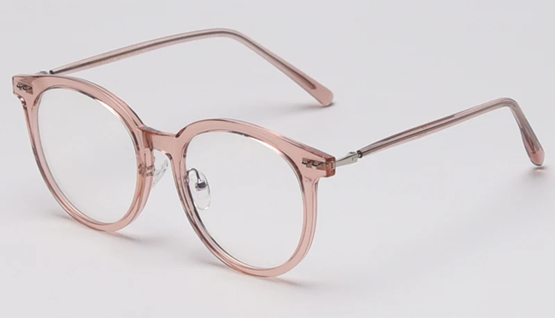 light brown Peekaboo tr90, синий светильник, фильтр, очки для женщин, большие прозрачные ретро очки по рецепту, Круглые, мужские, с заклепками, модный стиль - Цвет оправы: light brown