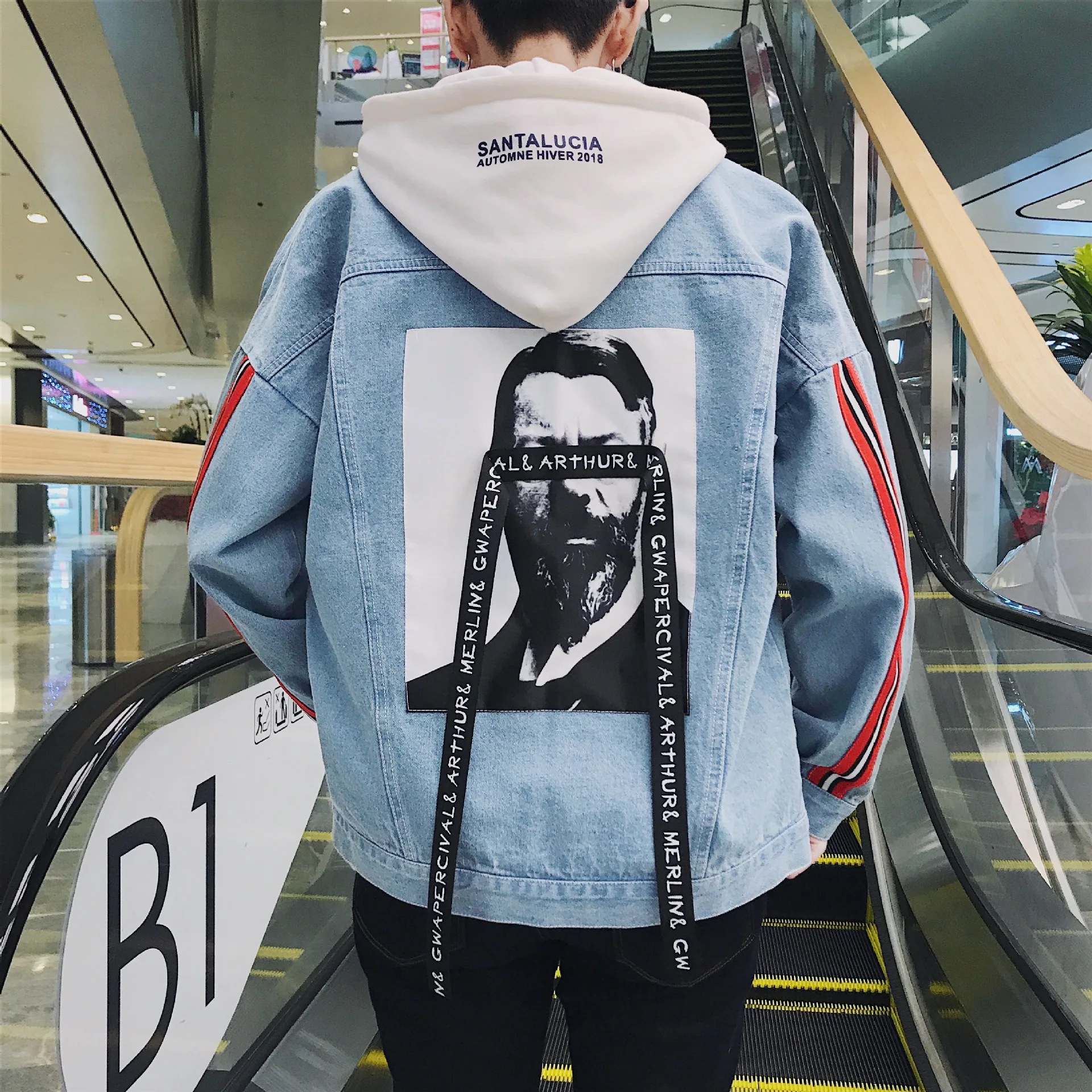painted denim jacket men