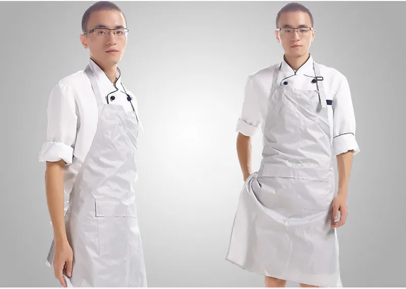 High Quality Oil-proof Waterproof Aprons Cooking Adult Woman And Man Aprons Kitchen Restaurant White Black PVC Apron10