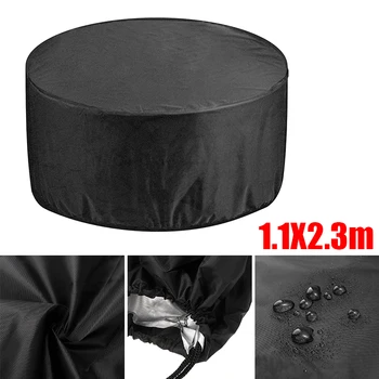

1pcs Black Polyester Large Round Waterproof Covers Outdoor Garden Patio Furniture Table Chair Protection Covers