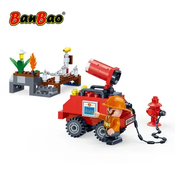 

BanBao City Fire Engine Firefighters Bridge Wharf Bricks Educational Building Blocks Model Toy 7123 For Children Kids Friend