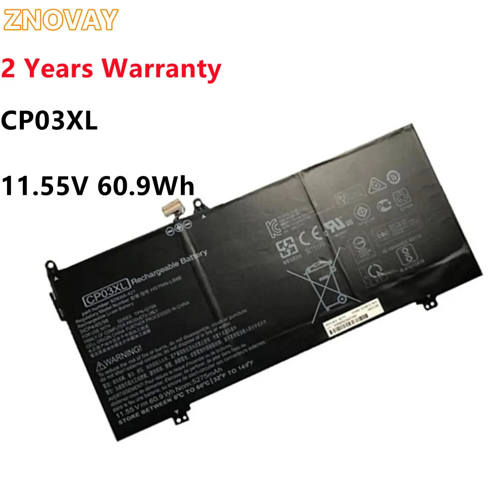 

ZNOVAY CP03XL Battery For HP Spectre x360 13-ae049ng 13-ae040ng 13-ae052nr 929066-421 929072-855 HSTNN-LB8E 11.55V 60.9WH