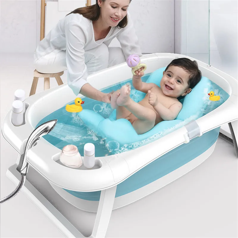 Bañera plegable para bebé, Cubo de baño con de temperatura, bidé grande, suministros para recién nacido -