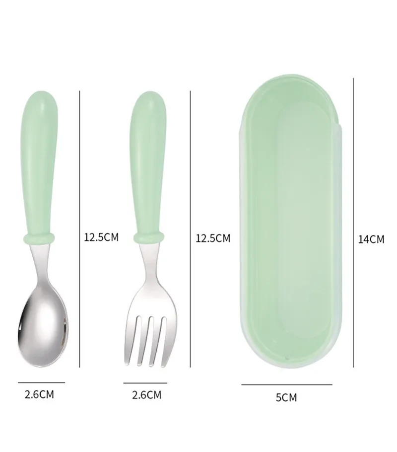 Baby Gadgets Tableware Set Children Utensil Stainless Steel Toddler Dinnerware Cutlery Cartoon Infant Food Feeding Spoon Fork stainless steel cutlery set silicone cutlery set learning spoons fork spoon set baby cutlery