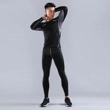 2 шт./компл. мужской спортивный костюм для тренировки в спортзале фитнес компрессионная Одежда Бег Спортивная одежда упражнения тренировка колготки