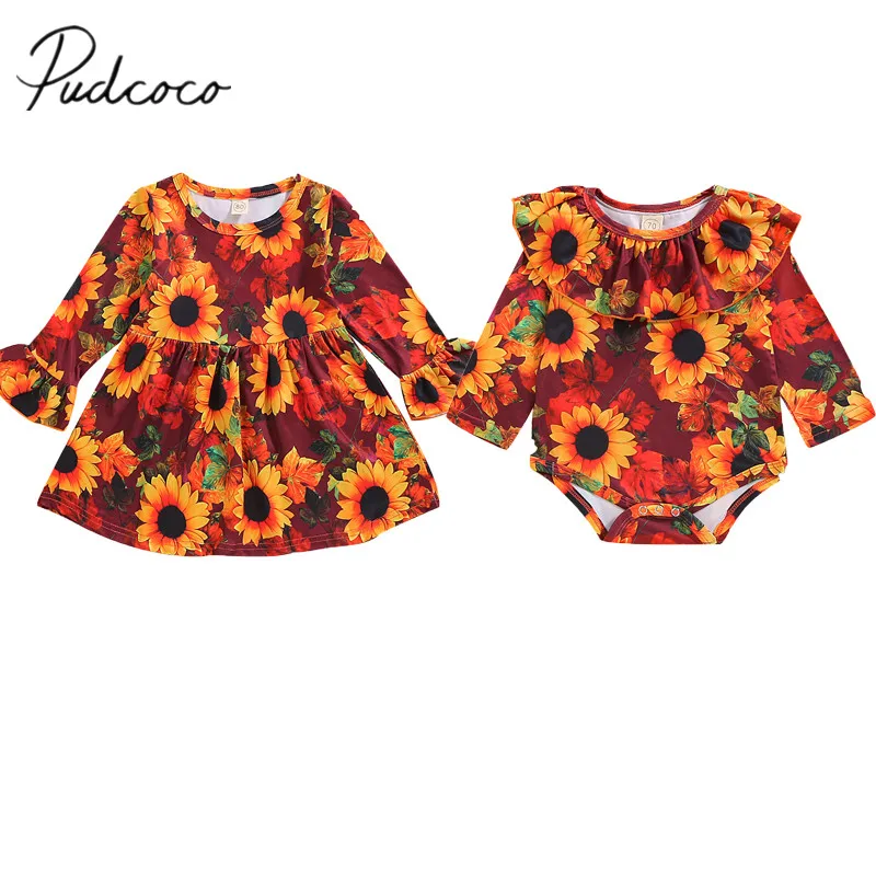 Коллекция 2019 года весенне-осенняя одежда для малышей Одинаковая сестры детское