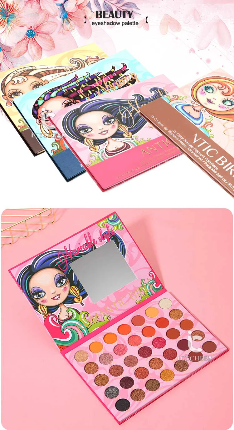 Creamy Eyeshadow Palette 35 Colors Pressed Pigment Eye Shadow Palette Easy To Wear Glitter Shadows Eye Makeup Palette focallur