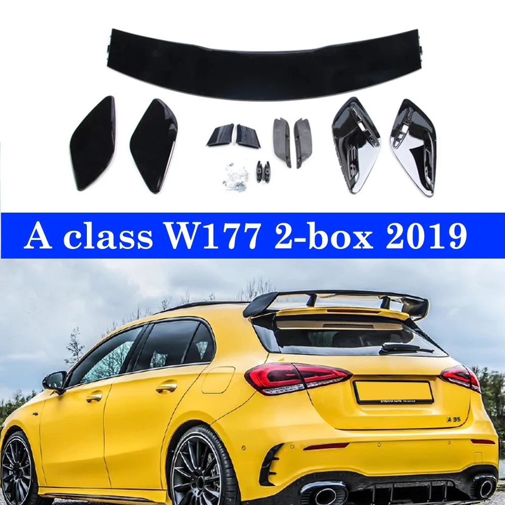 ABS яркий черный Задний спойлер заднее крыло губы для Mercedes A класс W177 2-Box A180 A200 A250 A45