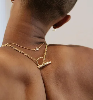 

Amaiyllis 925 Sterling Silver Simple Temperament OT Necklace Hip hop Heavy Industry Clavicle Chain Silver 925 Necklace Jewelry