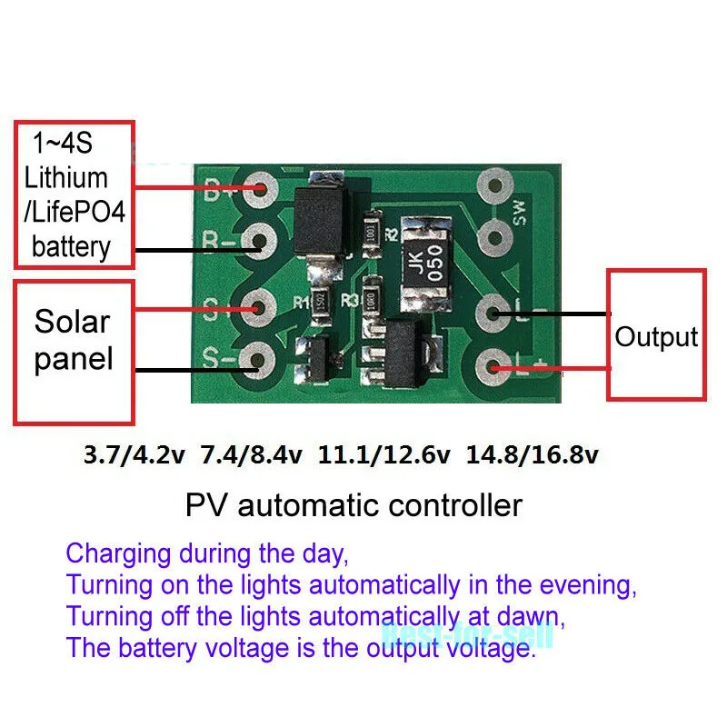 

Solar generator Charge Controller Auto Light Control circuit Switch Lithium Battery Charging Board diy courtyard small street lamp