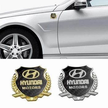 

Metal Carbon Fiber Decal Car Front Side Window Sticker Styling For Hyundai I30 Tucson Solaris IX35 Azera Auto Trunk Emblem Badge