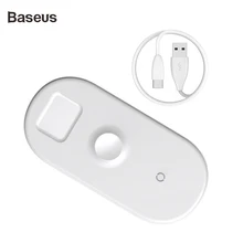 Baseus Smart 3 в 1 Qi Беспроводное зарядное устройство для Apple Watch iPhone XS samsung S10 10 Вт 3,0 Быстрая зарядка для i Watch и наушников
