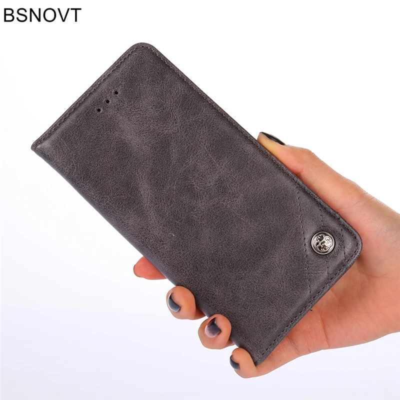 Gray Для Xiaomi Redmi 7A чехол Роскошный из искусственной кожи держатель для карт телефон сумка чехол для Xiaomi Redmi 7A чехол для Redmi 7A Funda 5,4" BSNOVT - Цвет: Gray