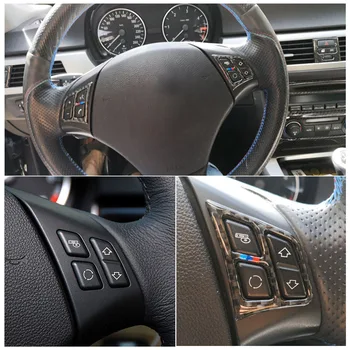

Hot Carbon Fiber Car Steering Wheel Button Cover Trim Decoration For BMW 3 Series (E90) 2005-2012 Button Cover
