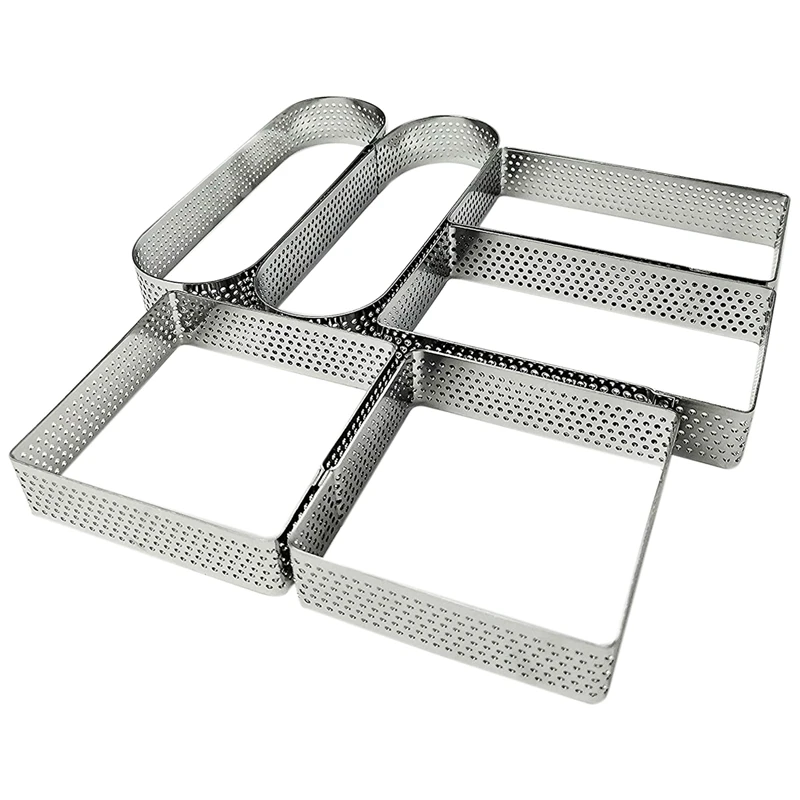 Oval Rectangle Square Tart Rings Cornered Perforated Ring Quiche Cake Mold Pan Pie With Hole |
