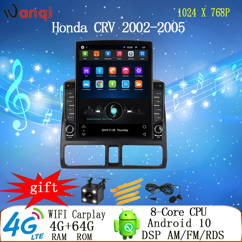 

Wanqi 9.7 inch Tesla android car multimedia player dvd navigation radio for Honda CRV 2002-2005 vehicle radio gps mirror video