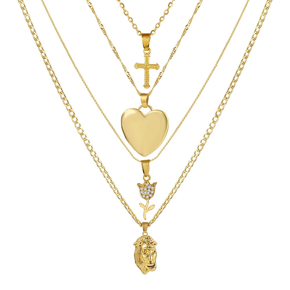 Богемное винтажное многослойное ожерелье в форме сердца с кристаллами для женщин, розовая монета, золотое ожерелье с подвеской в виде бабочки, подарок для пары, ювелирное изделие