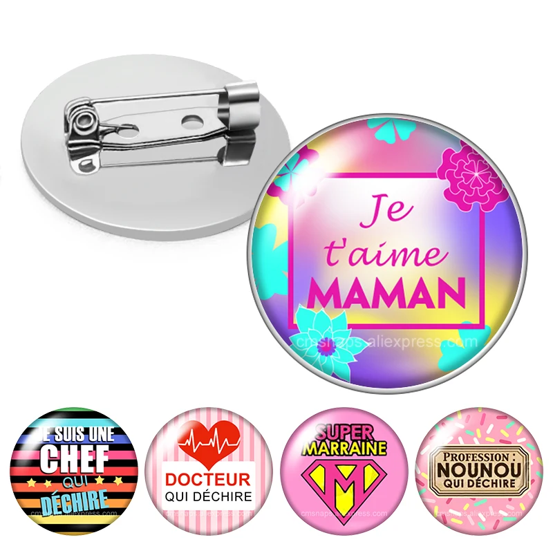 Le français Jɺime maman super marraine NOUNOU Macon qui стеклянная брошь из кабошона купол фото
