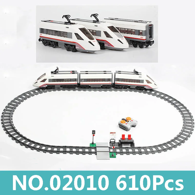 

King Bricks Lepinblocks 02010 High Speed Passenger Train Motor Power Remote Control Building Blocks 60051 City Train Gift Toys